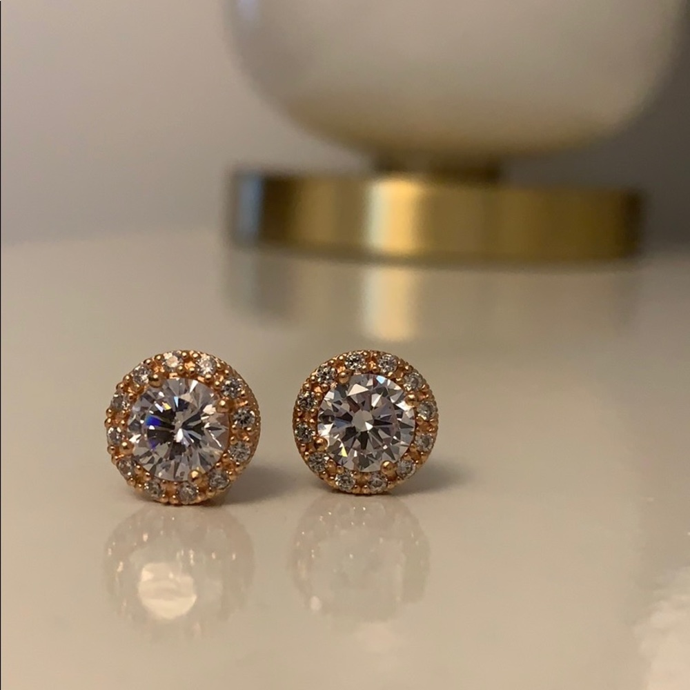 Rose gold CZ studs